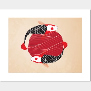 Fish Koi Illustration Posters and Art